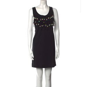 NWT Love Moschino Bohemian dress with fringe and beads sz 44 Italy us 8